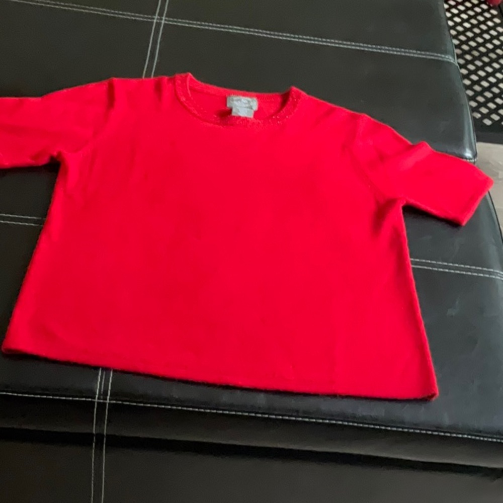 Vintage Designers Originals Luxelon soft short sleeve red sweater size L
